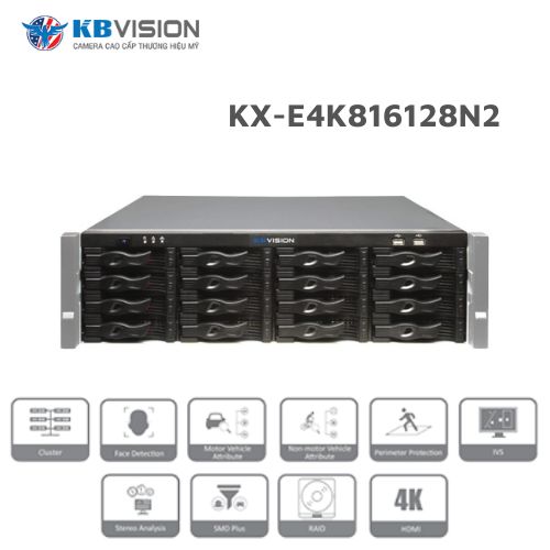 Đầu ghi hình NVR 128 kênh KBVISION KX-E4K816128N2 1