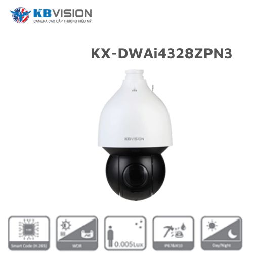 Camera Speed Dome AI IP 4.0MP KBVISION KX-DWAi4328ZPN3 1