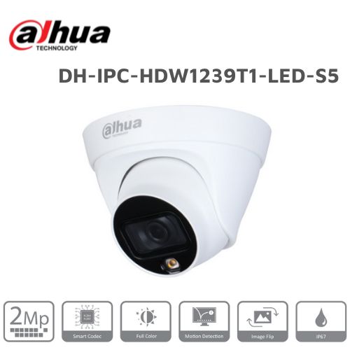 Camera Full Color 2.0MP Dahua DH-IPC-HDW1239T1-LED-S5 1