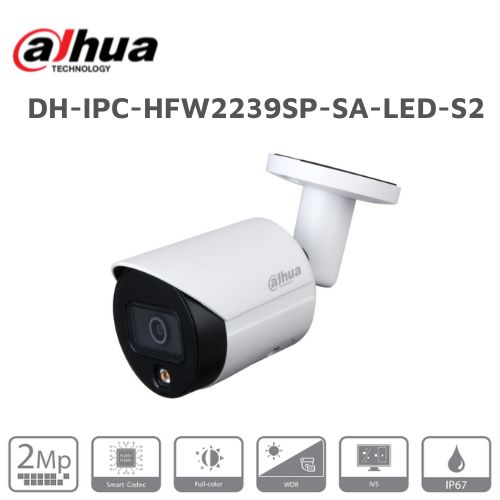 Camera Full Color 2.0MP Dahua DH-IPC-HFW2239SP-SA-LED-S2 1