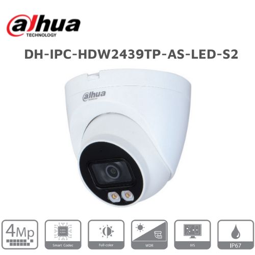 Camera Full Color 4.0MP Dahua DH-IPC-HDW2439TP-AS-LED-S2 1