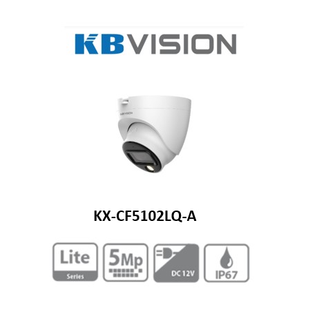 KBVISION KX-CF5102LQ-A  CAMERA DOME HDCVI FULL COLOR 5.0MP 1