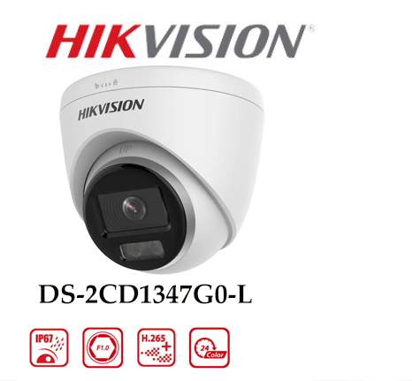 Camera DS-2CD1347G0-L Hình Ảnh Đủ Màu Hoạt Động 24/7 1