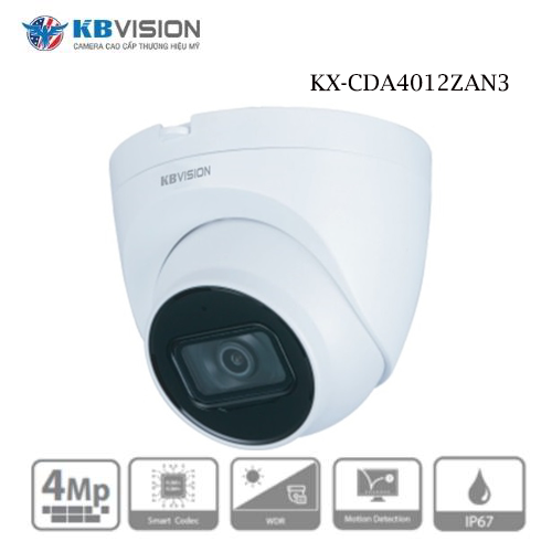 Camera Kbvision KX-CDA4012ZAN3 Độ Phân Giải 4MP Tích hợp Mic 1