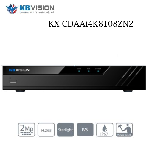 Đầu ghi KX-CDAAi4K8108ZN2 Và KX-CAi4K8108N2 NVR 8 kênh Kbvision 1