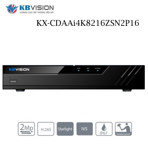 Đầu ghi KX-CDAAi4K8216ZSN2P16 Và KX-CAi4K8216SN2P16 IP 16 kênh Kbvision 1