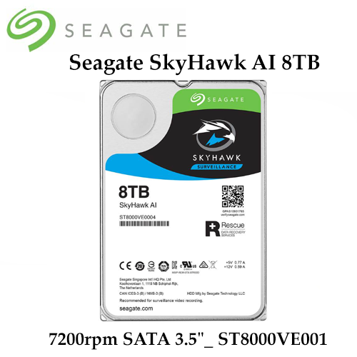 Ổ cứng ST8000VE001 Seagate SkyHawk AI 8TB 7200rpm SATA 3.5" 1