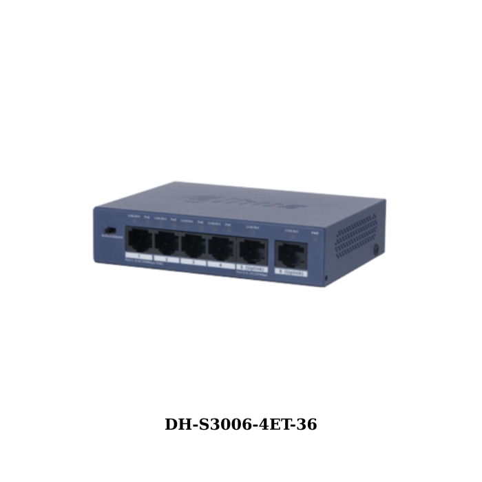 Switch PoE Dahua DH-S3006-4ET-36 4 port (Hỗ trợ 2 cổng mạng uplink) 1