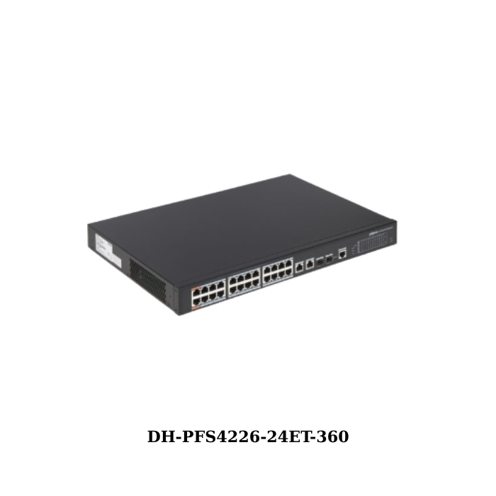 24-port 100 Mbps + 2-port Gigabit Managed PoE Dahua DH-PFS4226-24ET-360 Switch 1
