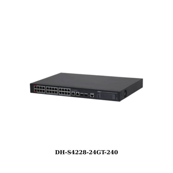 24-port 100 Mbps + 2-port Gigabit Managed PoE Dahua DH-S4228-24GT-240 Switch 1
