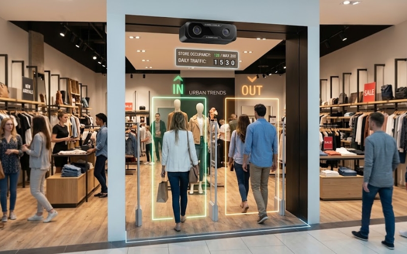 Hệ thống camera đếm người chuyên dụng tại điểm bán
