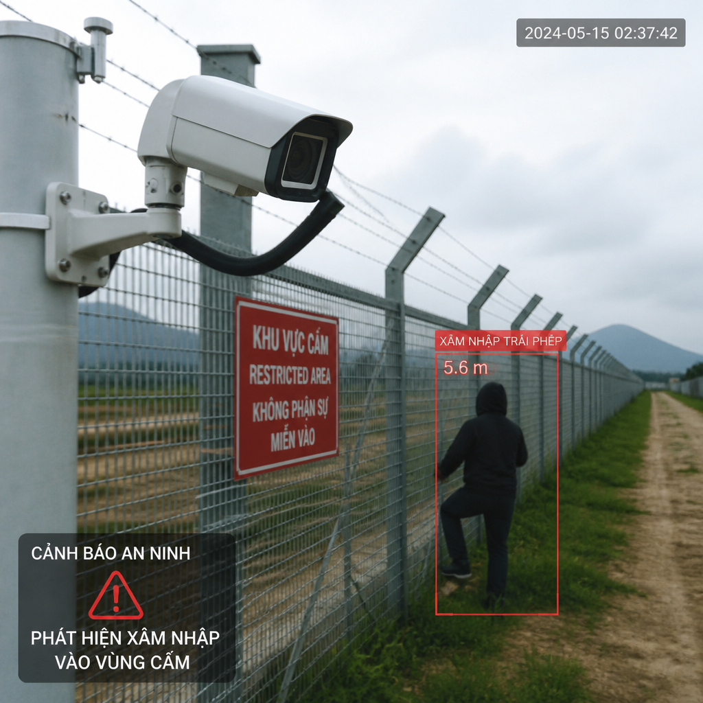 Camera AI Phát hiện xâm nhập vùng cấm - hàng rào an ninh
