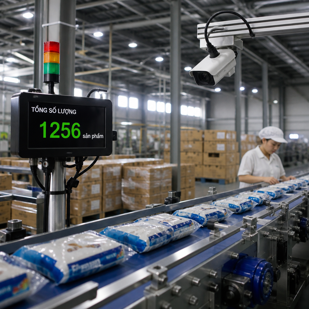 Camera Đếm Sản Phẩm Cho Nhà Máy Đóng Gói Và Kho Hàng
