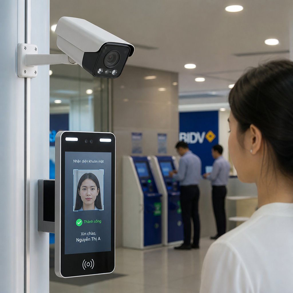 Camera AI nhận diện khuôn mặt cho ngân hàng và khu vực bảo mật