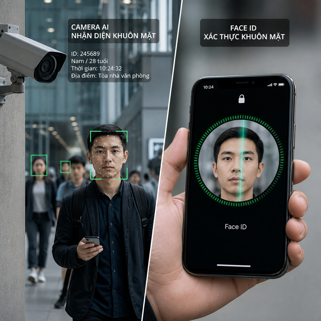 Camera AI nhận diện khuôn mặt vs Face ID: khác nhau như thế nào?