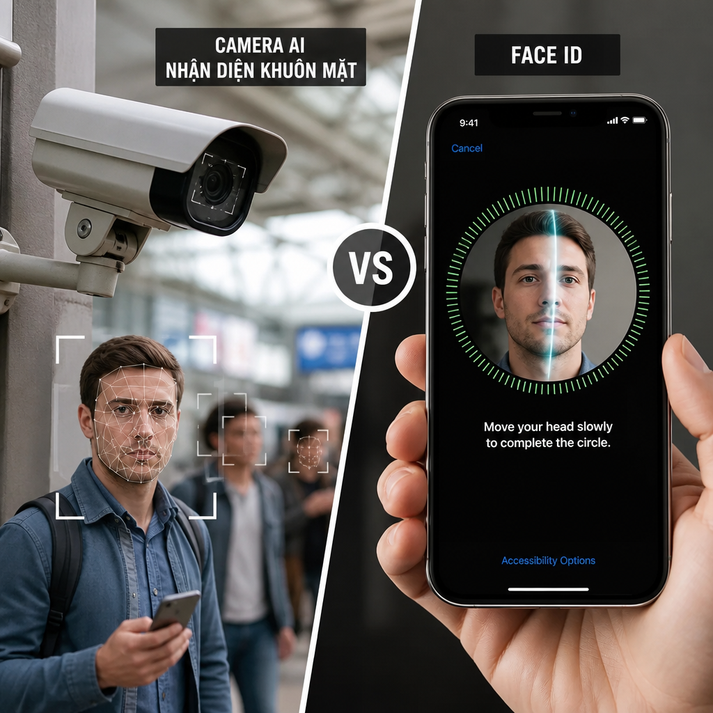 Camera AI nhận diện khuôn mặt vs Face ID: khác nhau như thế nào?