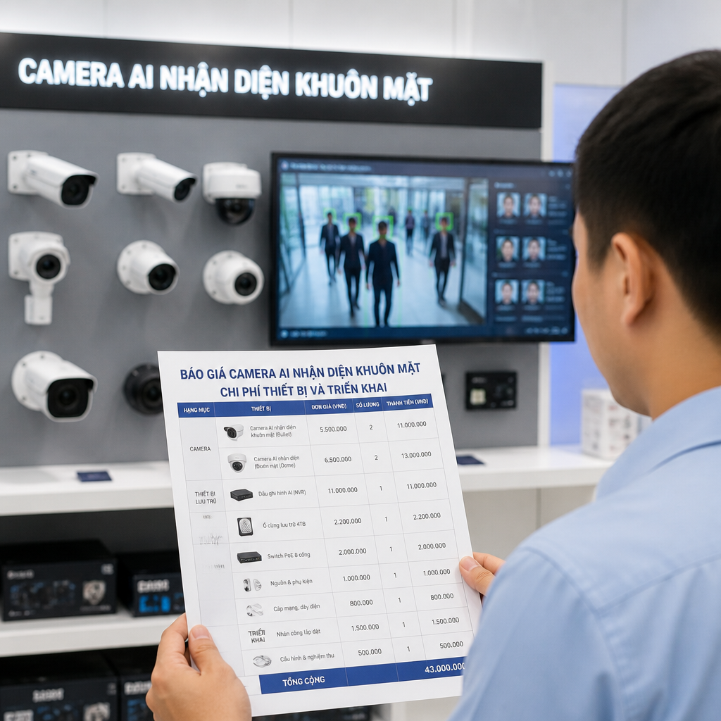 Báo giá camera AI nhận diện khuôn mặt: Chi phí thiết bị và triển khai