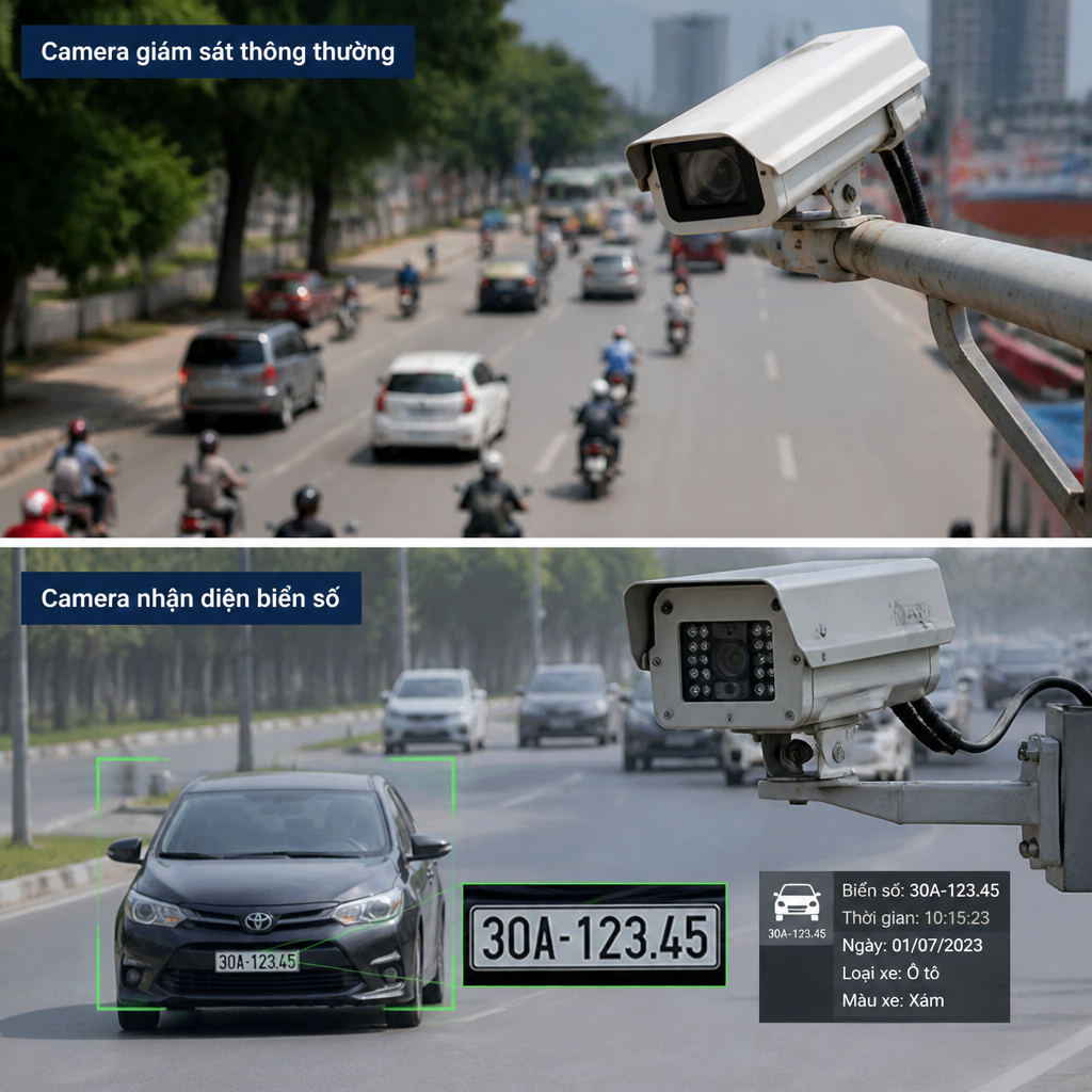 Camera nhận diện biển số khác camera giám sát thông thường thế nào?