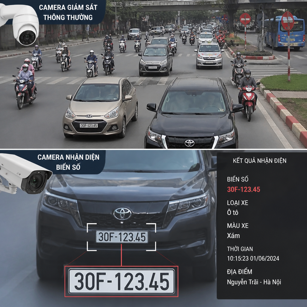 Camera nhận diện biển số khác camera giám sát thông thường thế nào?
