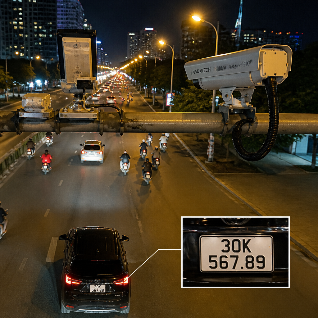 Camera nhận diện biển số ban đêm hoạt động thế nào?