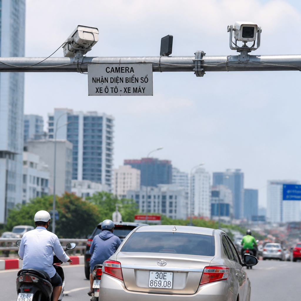 Camera nhận diện biển số xe máy và ô tô