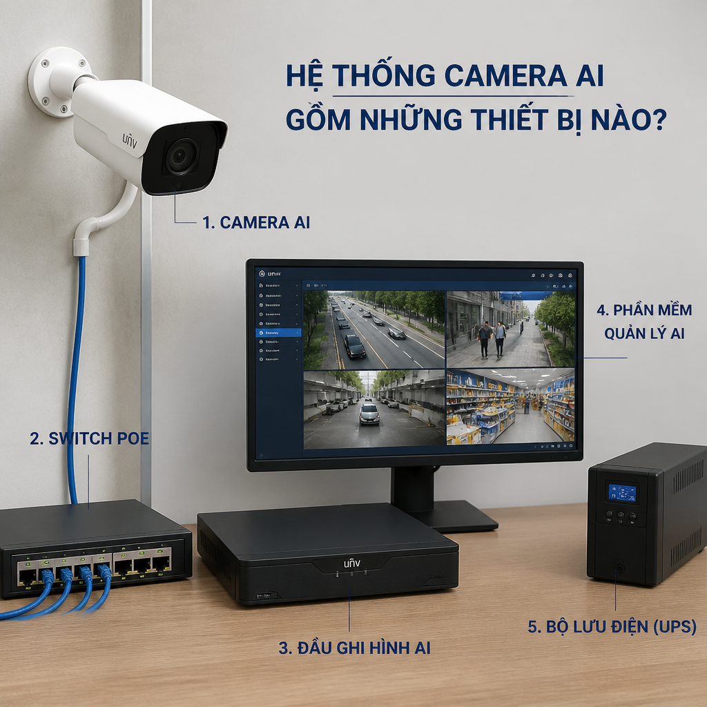 Hệ thống camera AI gồm những thiết bị nào?