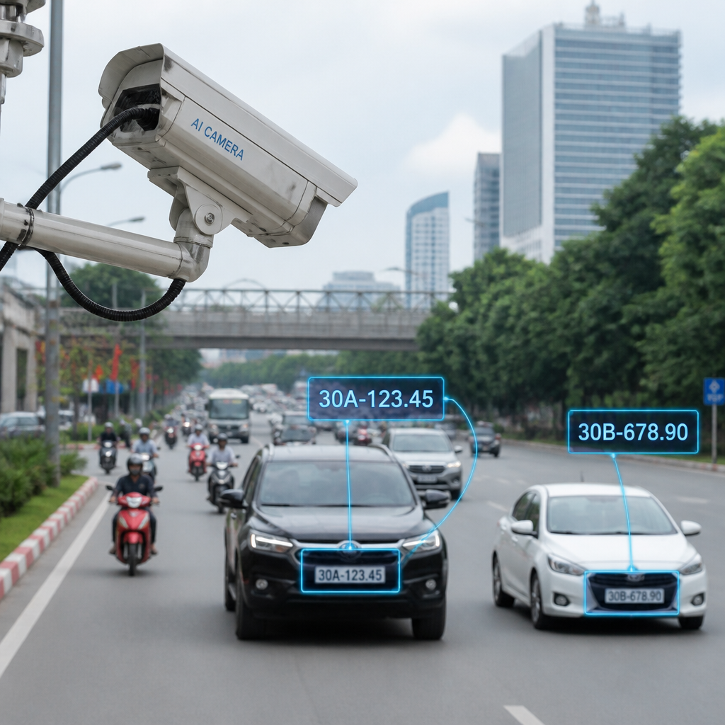 Hệ thống camera AI nhận diện biển số xe
