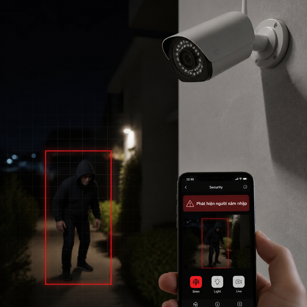 Hệ thống camera AI phát hiện người xâm nhập