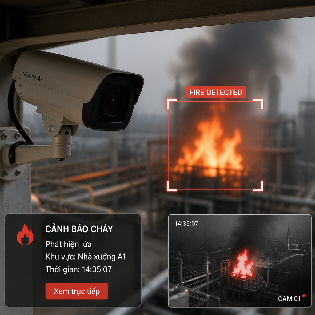 Camera Phát Hiện Lửa AI – Nhận Diện Nguy Cơ Cháy Trong Thời Gian Thực