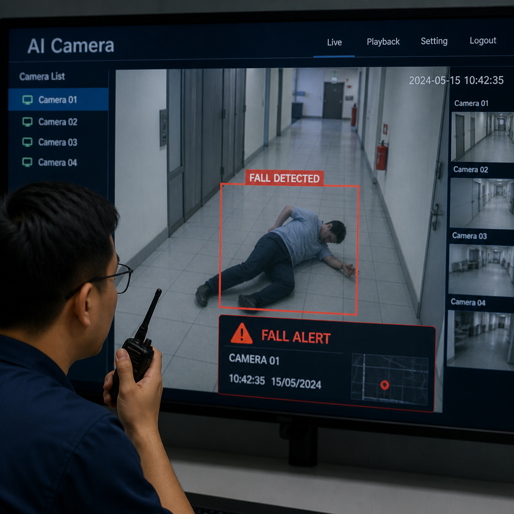 Camera Phát Hiện Té Ngã AI – Cảnh Báo Sự Cố Tức Thời, Nâng Cao An Toàn 24/7