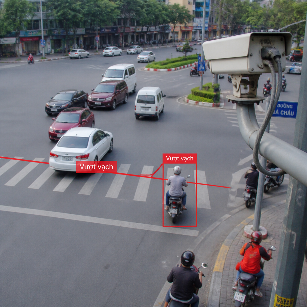 Camera Phát Hiện Vượt Vạch AI – Giám Sát Người Và Phương Tiện Tự Động