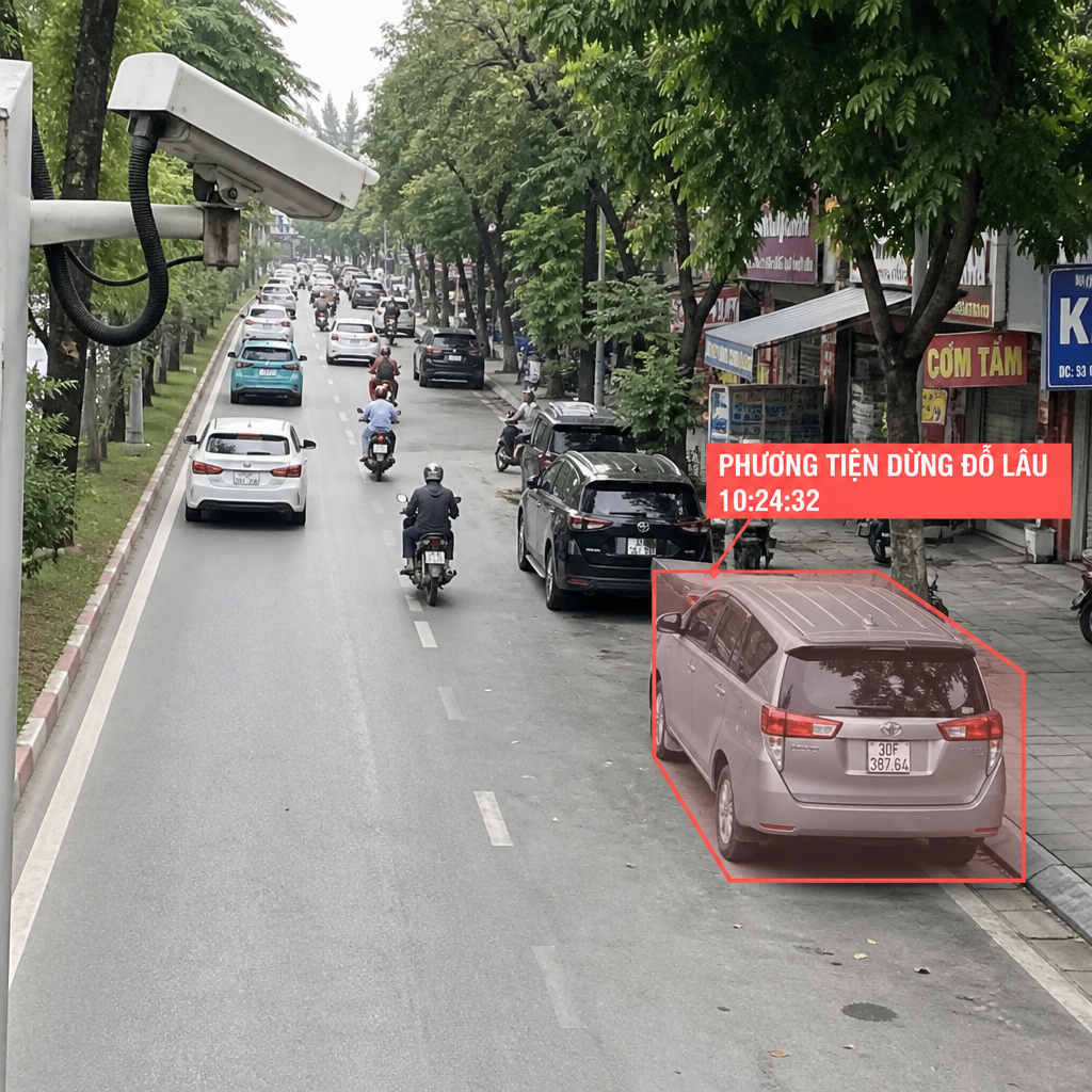 Camera Phát Hiện Xe Dừng Đỗ Lâu AI – Tự Động Cảnh Báo Phương Tiện Vượt Thời Gian