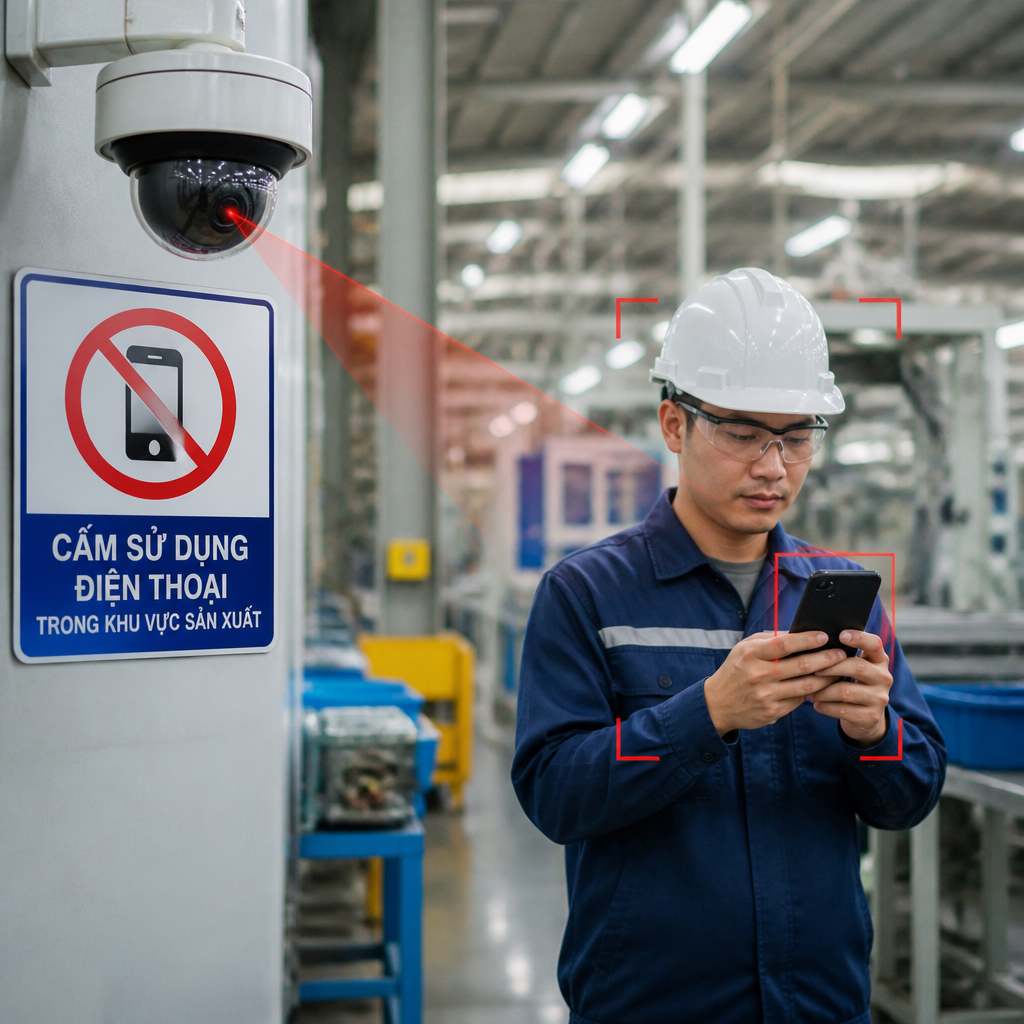 Camera Phát Hiện Sử Dụng Điện Thoại AI – Giám Sát Tuân Thủ Quy Định Tại Nhà Máy