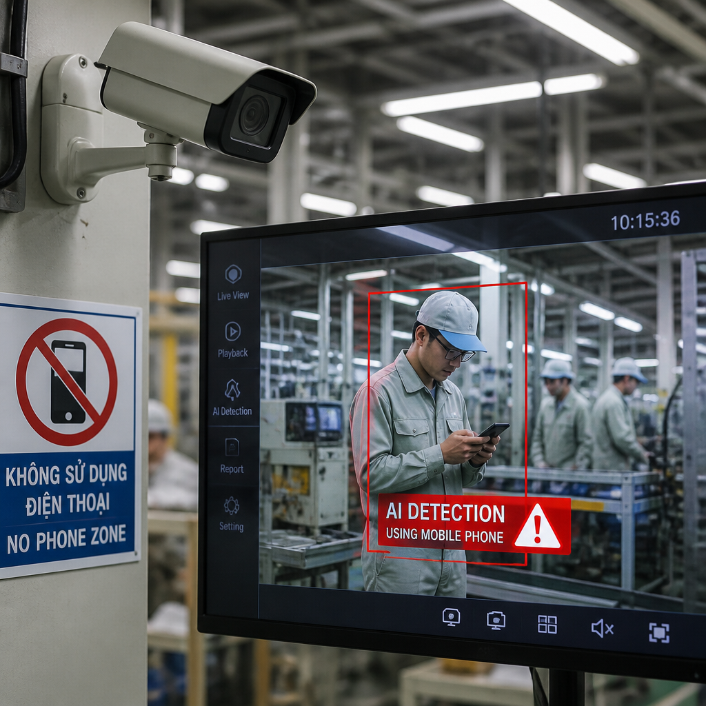 Camera Phát Hiện Sử Dụng Điện Thoại AI – Giám Sát Tuân Thủ Quy Định Tại Nhà Máy