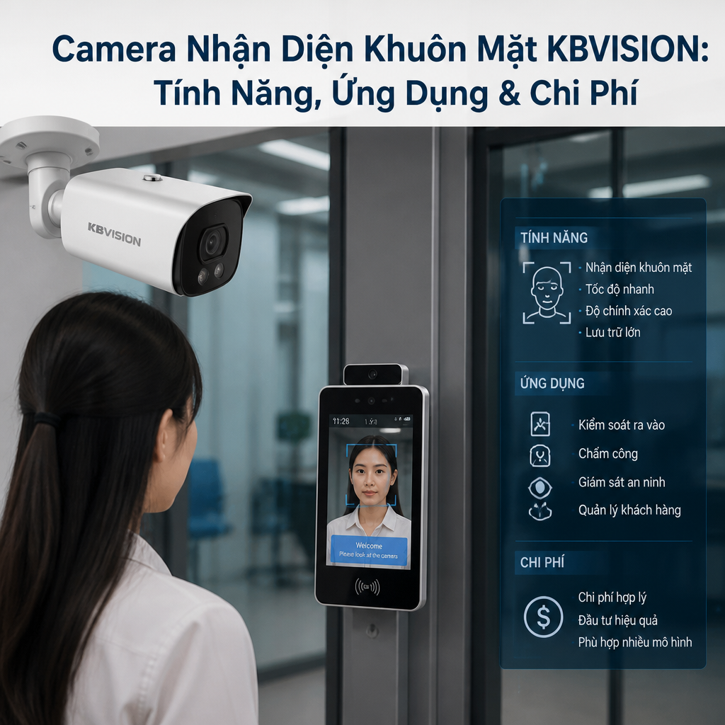 Camera Nhận Diện Khuôn Mặt KBVISION: Tính Năng, Ứng Dụng & Chi Phí