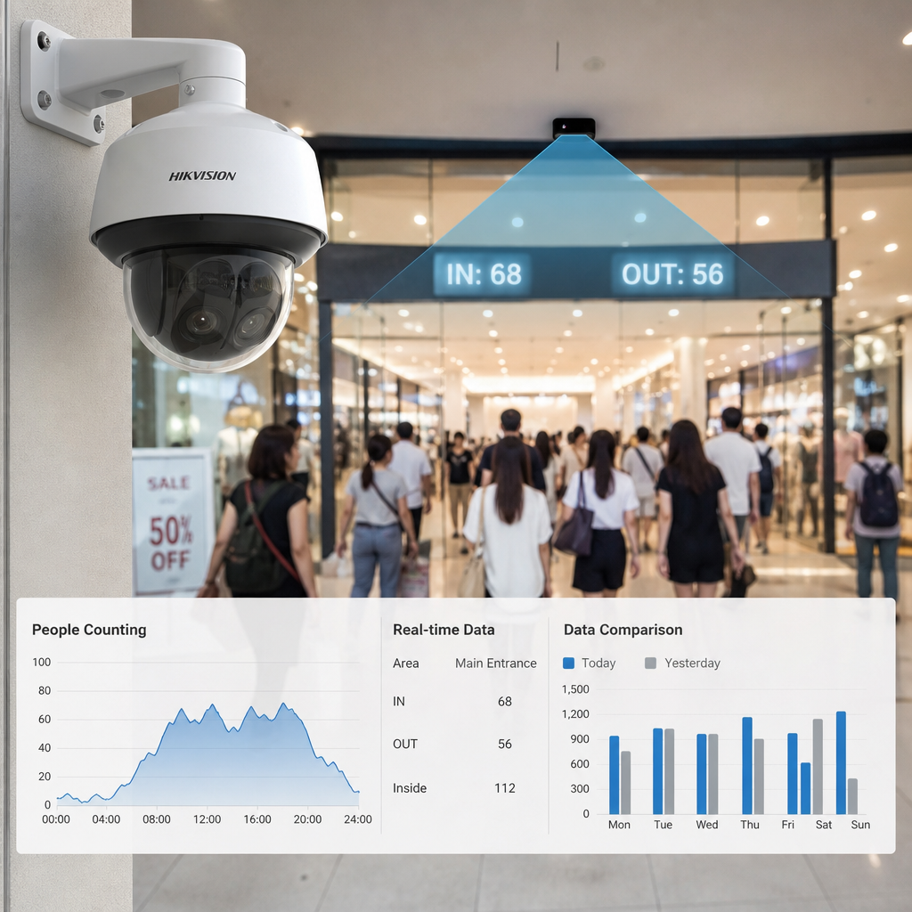 Camera Đếm Người Hikvision: Tính Năng AI & Giải Pháp Giám Sát Lưu Lượng