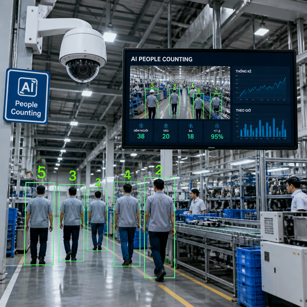 Camera AI Đếm Số Lượng: Ứng Dụng Trong Nhà Máy, Kho & Cửa Hàng