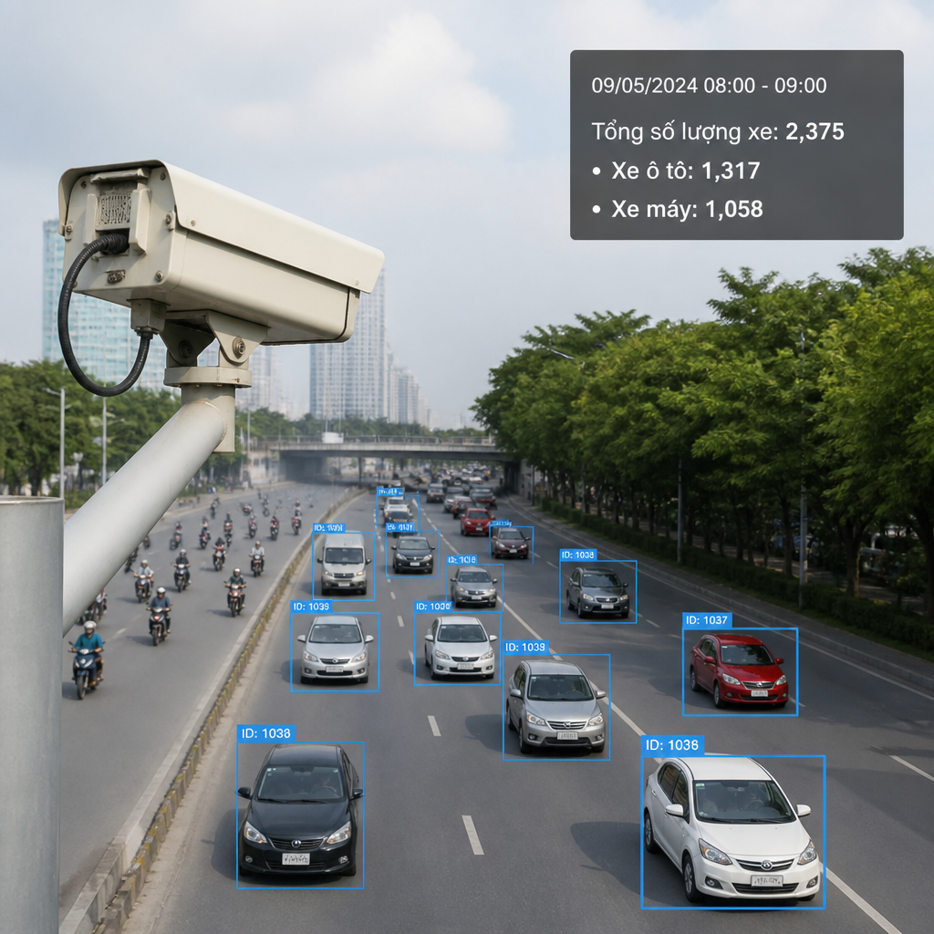 Camera Đếm Số Lượng Xe: Giải Pháp AI Theo Dõi Lưu Lượng Phương Tiện