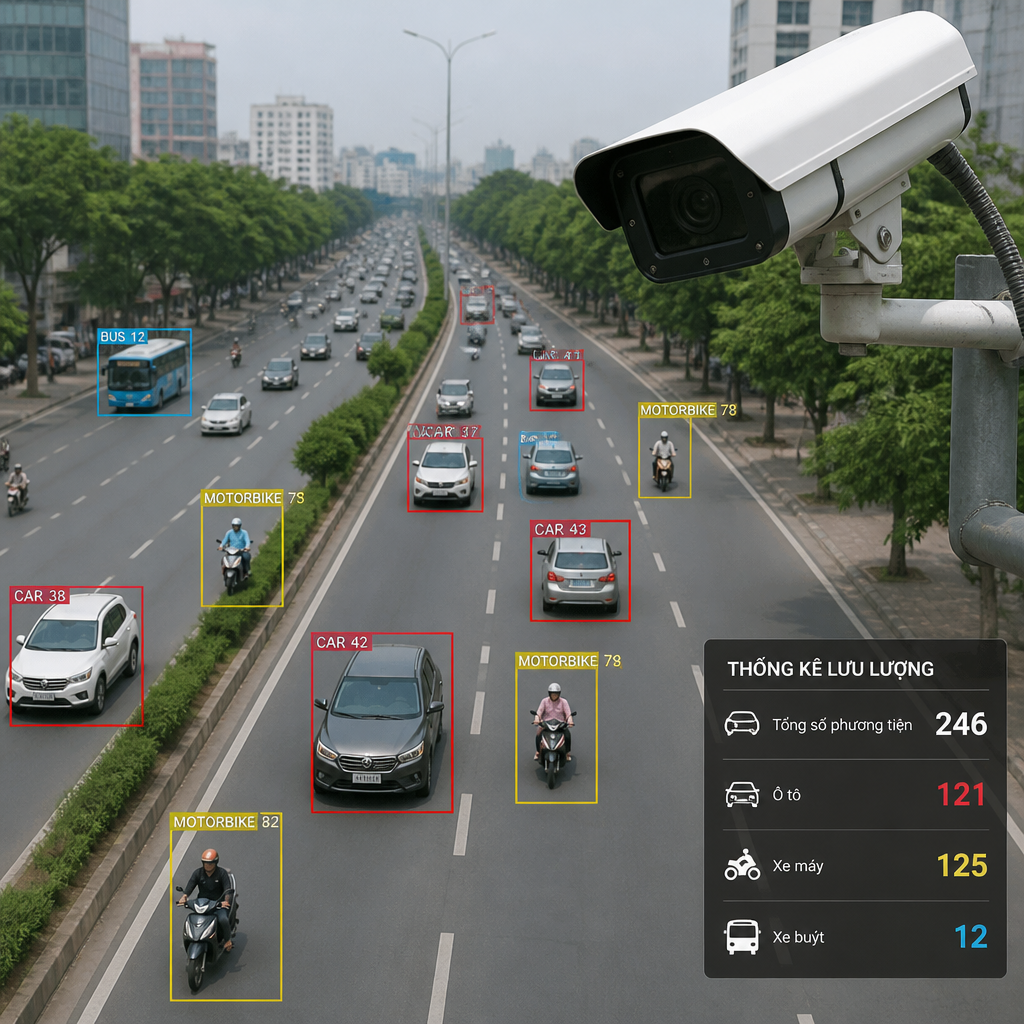 Camera Đếm Số Lượng Xe: Giải Pháp AI Theo Dõi Lưu Lượng Phương Tiện