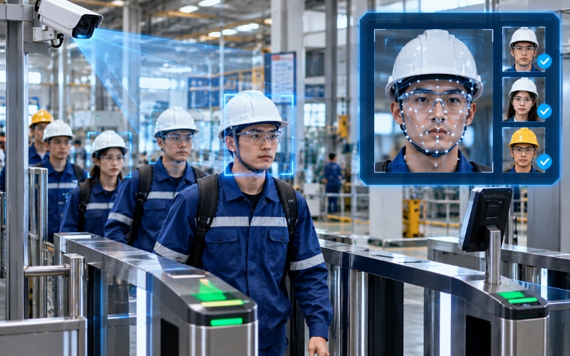 Ứng dụng AI của camera nhận dạng khuôn mặt trong nhà máy