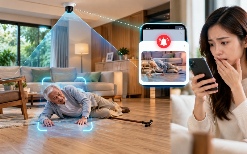 CAMERA AI PHÁT HIỆN TÉ NGÃ: GIẢI PHÁP GIÁM SÁT THÔNG MINH 24/7
