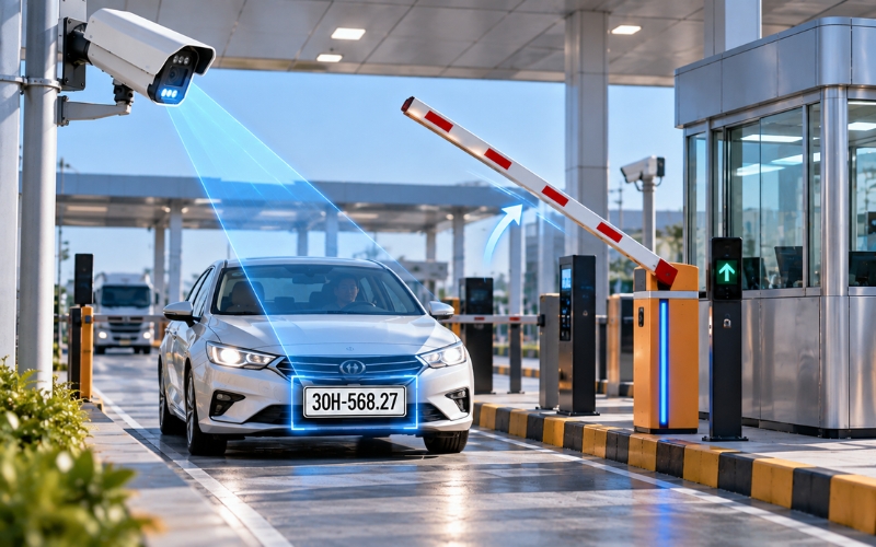 Camera nhận dạng biển số kết nối hệ thống e-gate